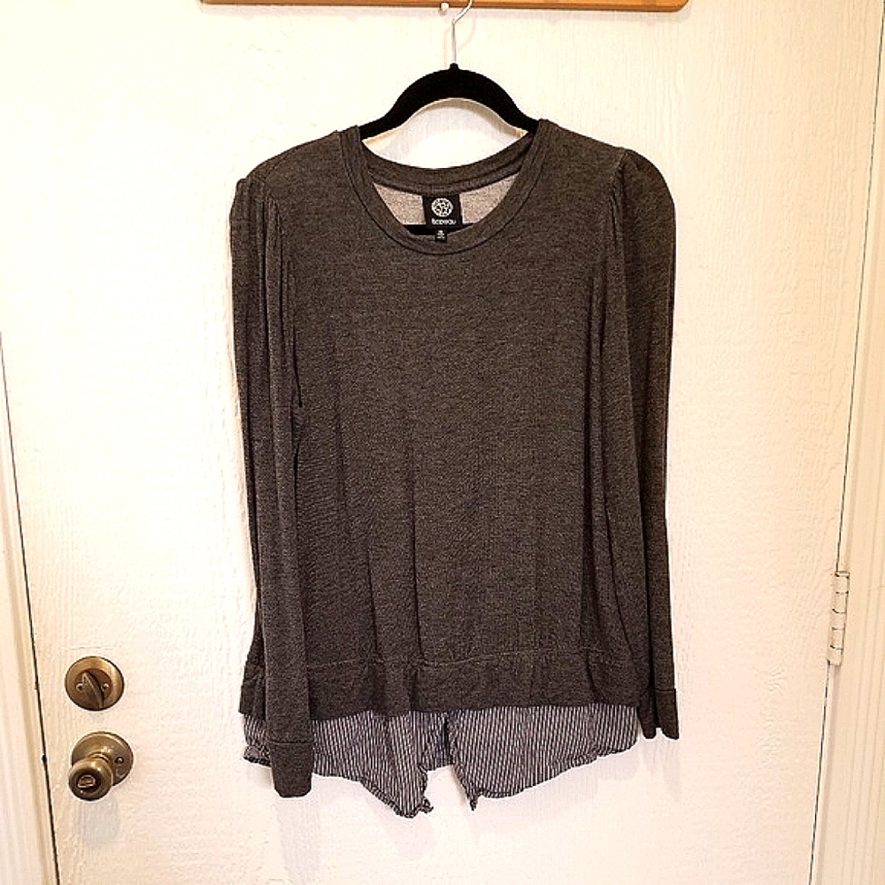 Bobeau long sleeve with attached shirt